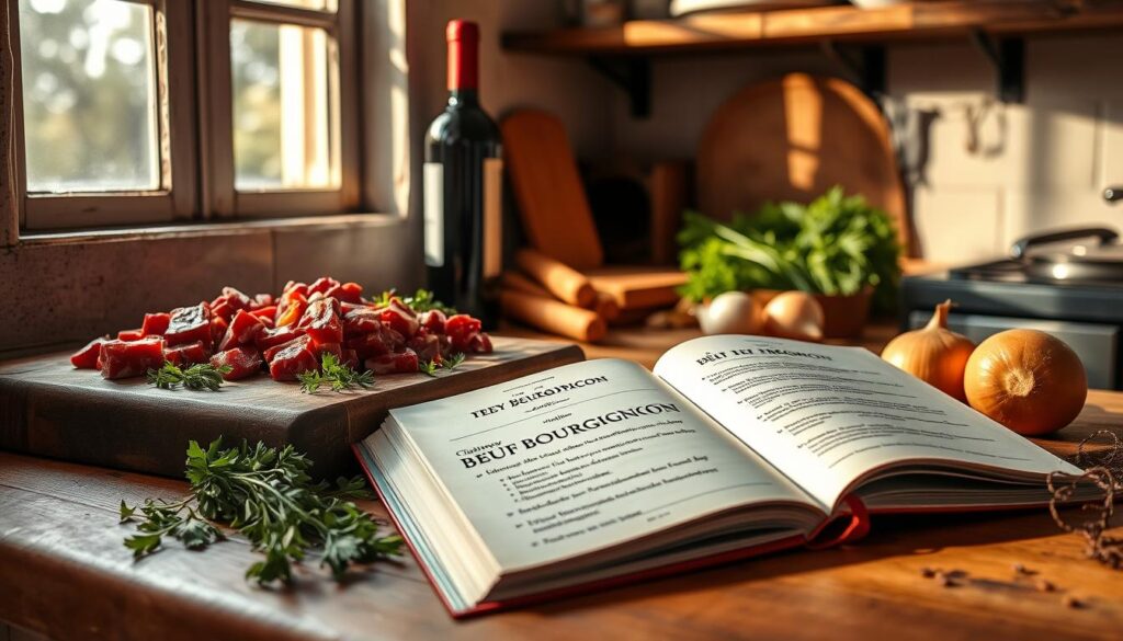 préparation du bœuf bourguignon