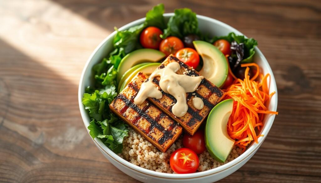 Buddha bowl au tofu grillé