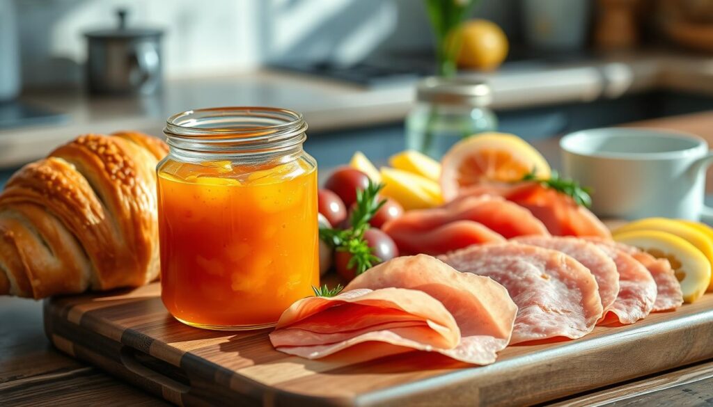 Confiture d'orange et viande froide