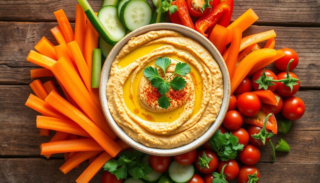 houmous avec légumes