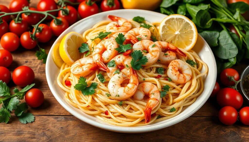 linguine aux crevettes