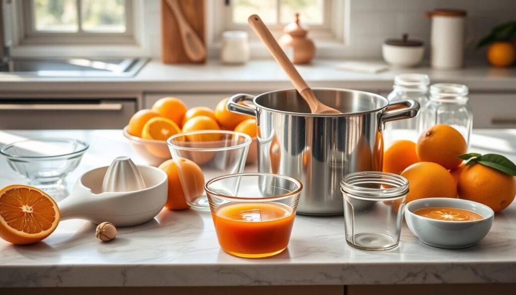 matériel pour confiture d'orange