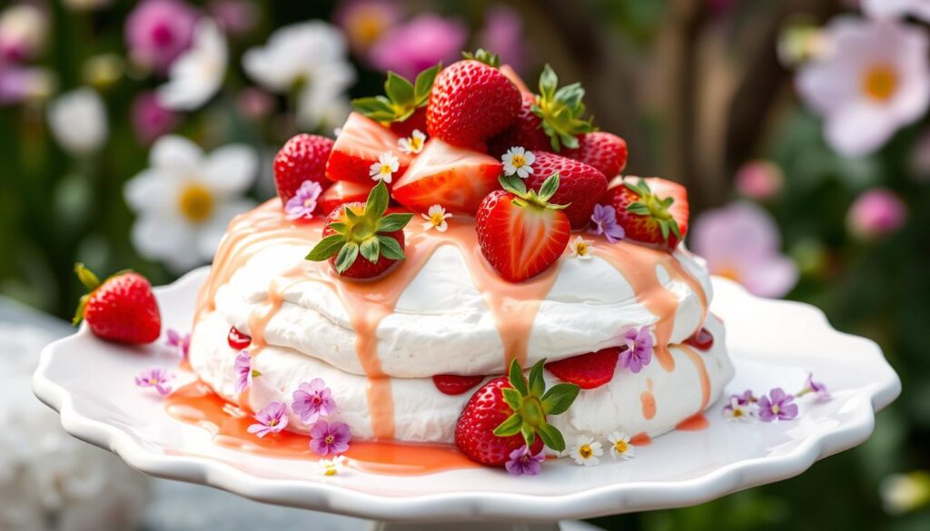 personalisation de pavlova aux fraises