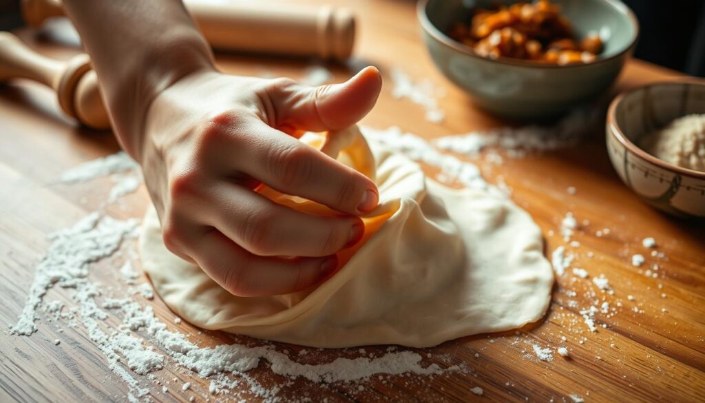 pétrissage pâte gyoza