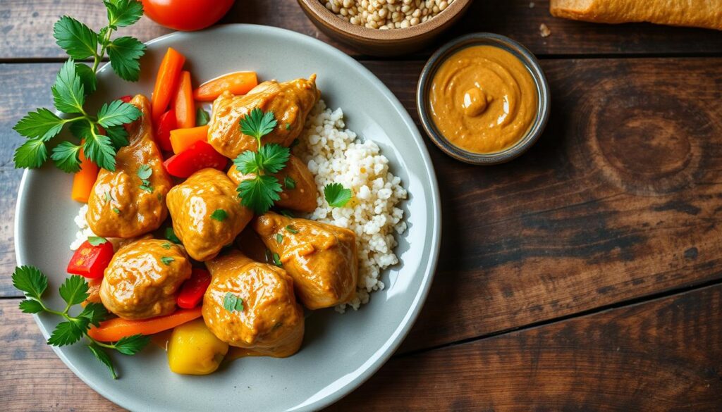 poulet au beurre de cacahuète nutrition