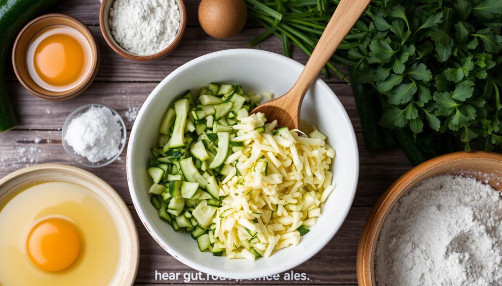 préparation galette courgette