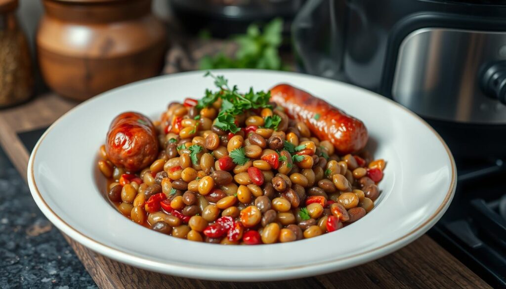 saucisses lentilles cookeo