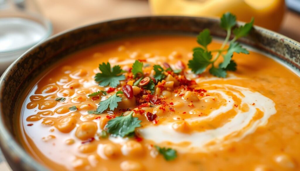 soupe de lentilles corail au lait de coco