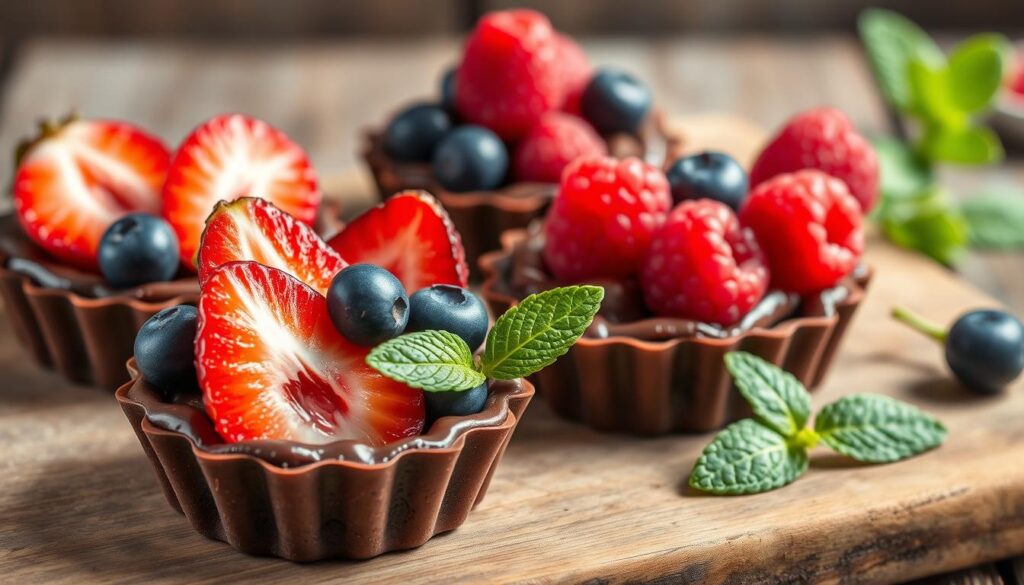 tartelettes au chocolat et fruits d'été