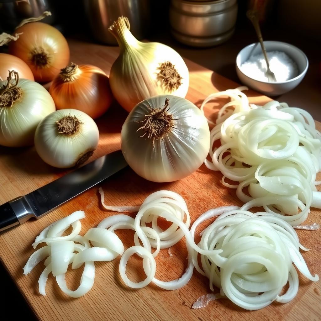 Préparation des oignons pour le confit d'oignons