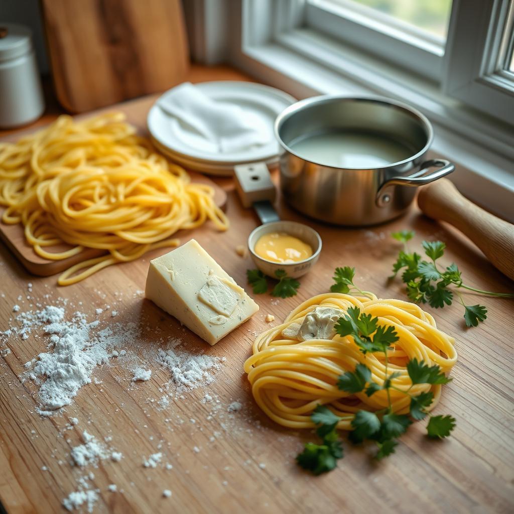 Préparation pâtes au Gorgonzola