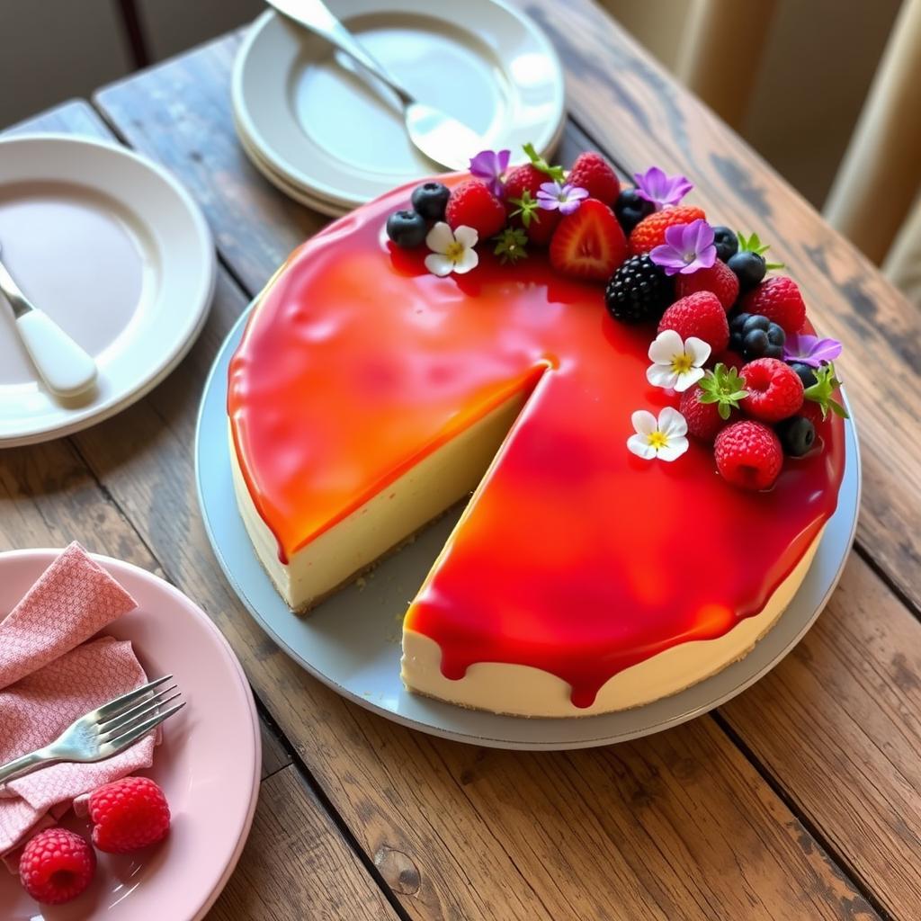 décoration cheesecake