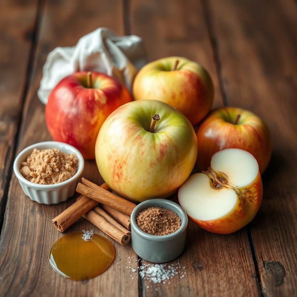 ingrédients de qualité pour pommes au four