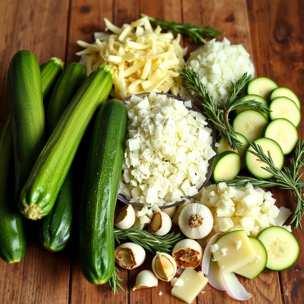 ingrédients gratin de courgettes